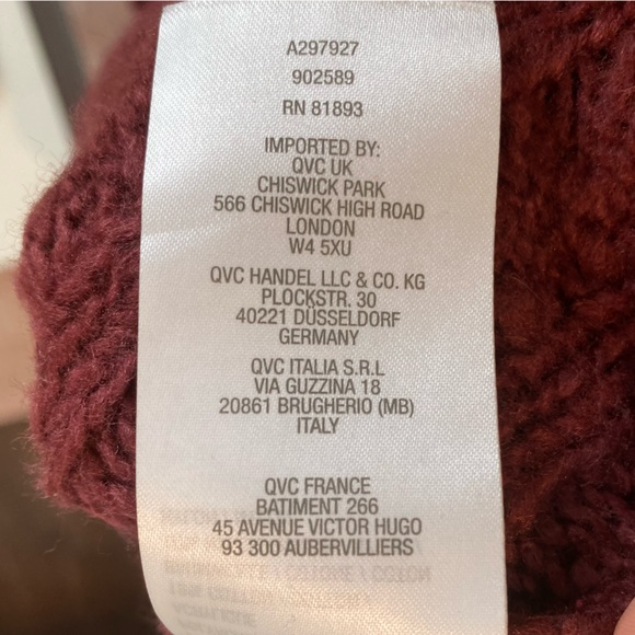 G.I.L.I. Got It Love It Cold Shoulder Burgundy Sweater with Bell Sleeves Small - Picture 11 of 12